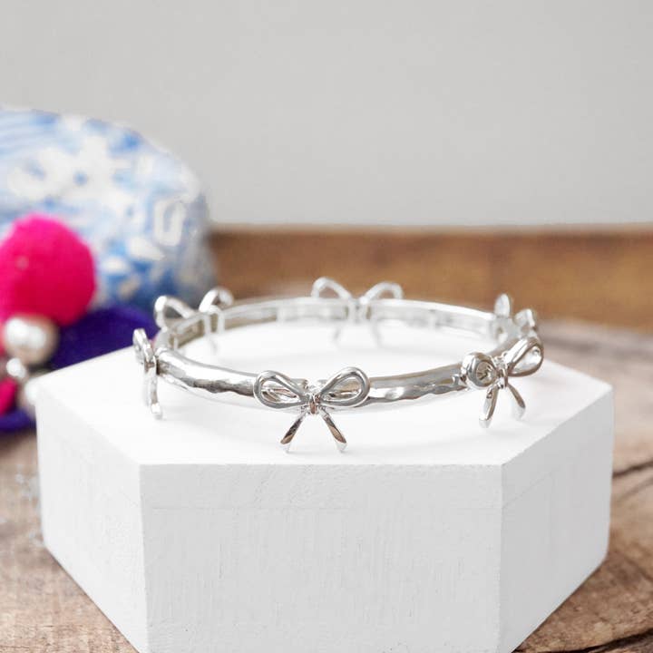 PennyLine inc - Wholesale Bangle Bracelet - Bow Bangle Bracelet - Gold Silver Tone