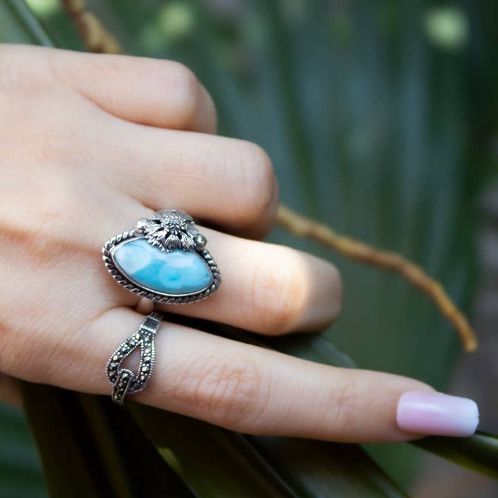 Ambra Jewels – Großhandel Cocktail-/Statement-Ring – Larimar-Ring, AR-73921