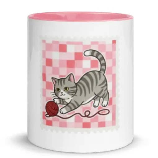 Chávena gatinho cor interior rosa por atacado de EME regalos