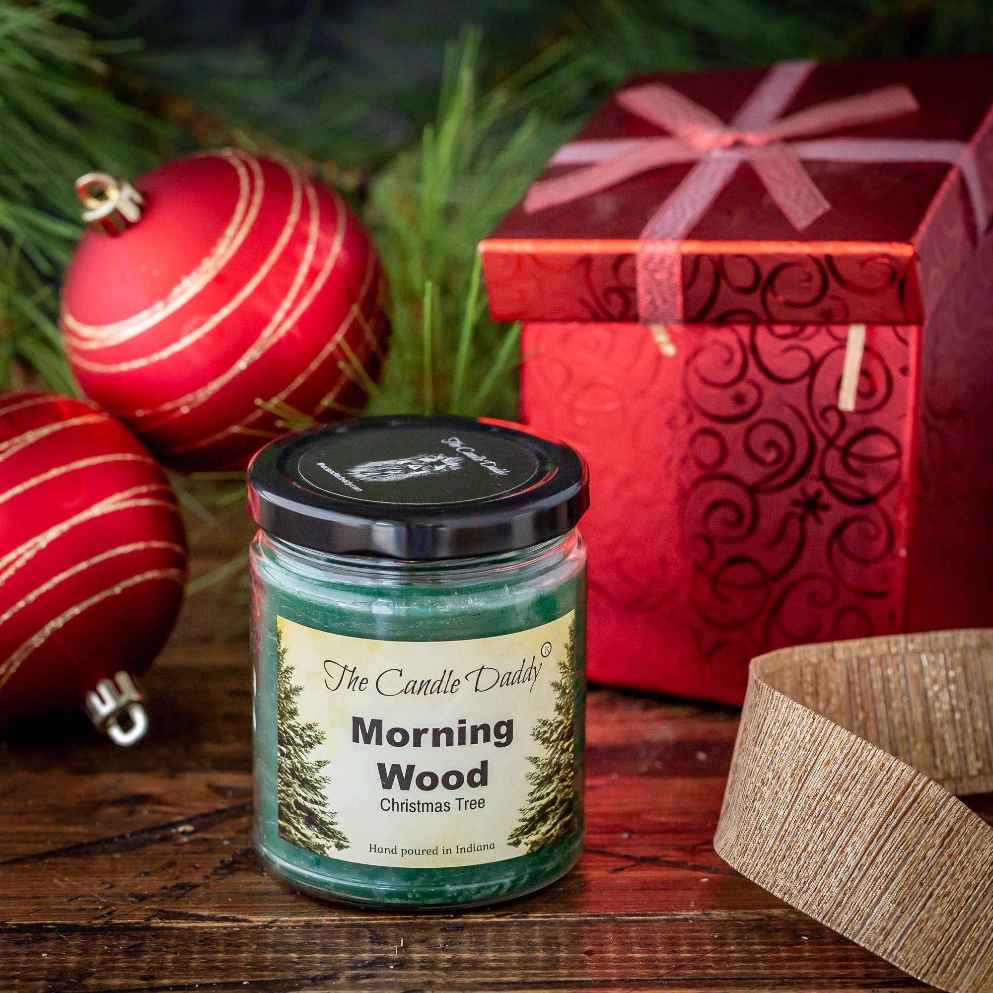 The Candle Daddy - Wholesale Jar/Filled Candle - Morning Wood Christmas Holiday Candle - Funny Blue3