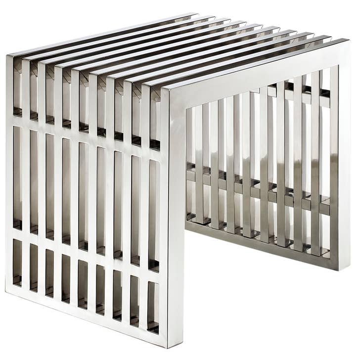 Modway - Vente Bancs - Petit banc en acier inoxydable Gridiron6