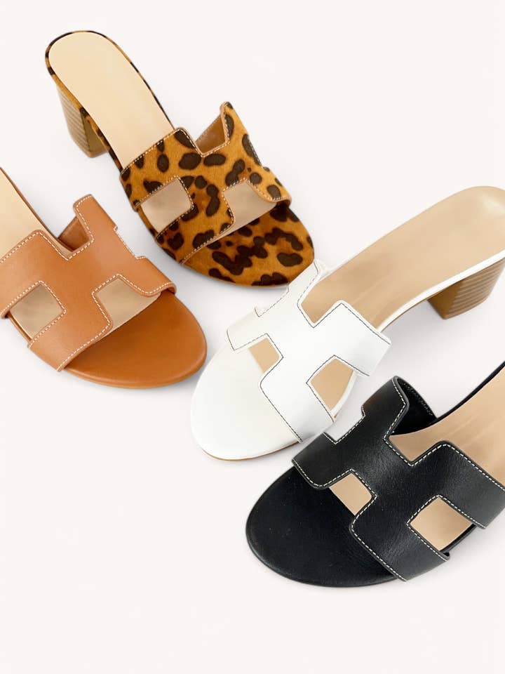 PRIDE-22 CUT OUT DESIGN UPPER BLOCK HEEL MULE for wholesale by CCOCCI