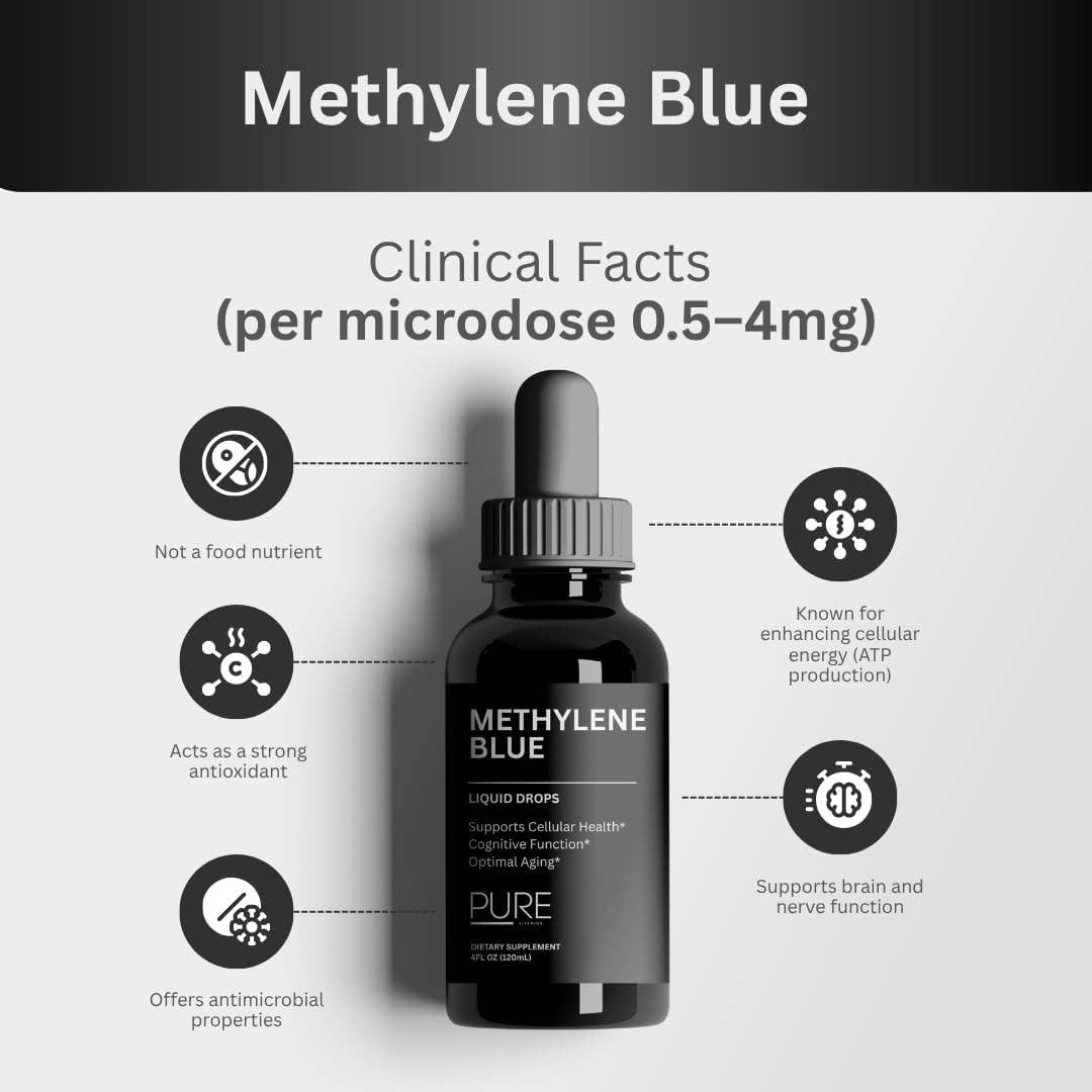 pure Vitamins – wholesale Oral supplement/vitamin – Pure Vitamins Organic Methylene Blue Drops - 10mg - 120ml4