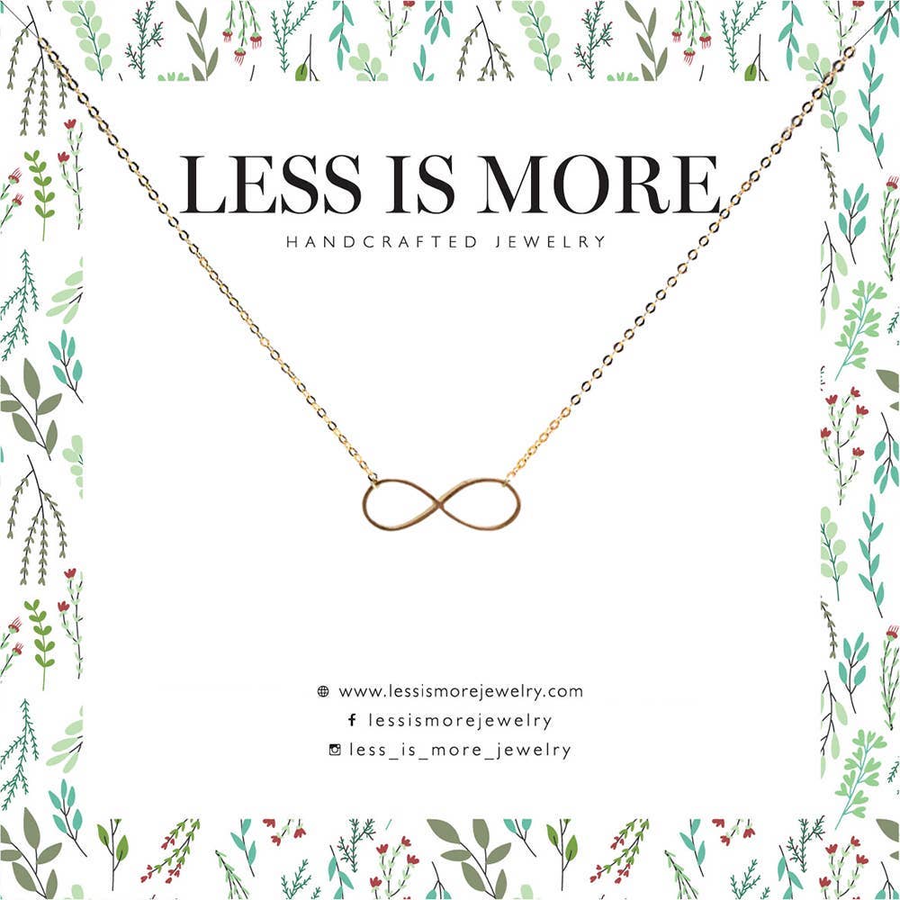 Less is More - Wholesale Pendant/Charm Necklace - Hammered Gold Infinity Necklace (Gold)1