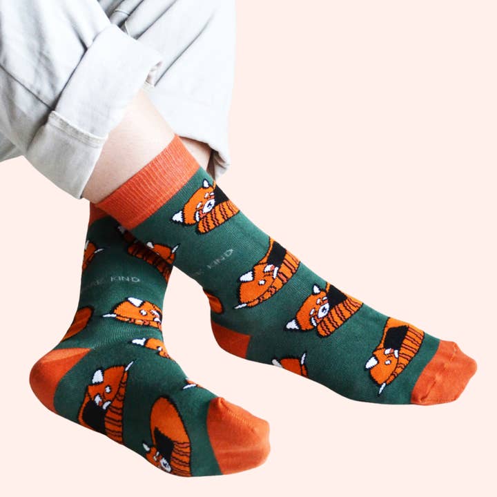 Bare Kind Socks - Wholesale Sokken - Uniseks - Rode Panda sokken | Bamboesokken | Groene sokken5