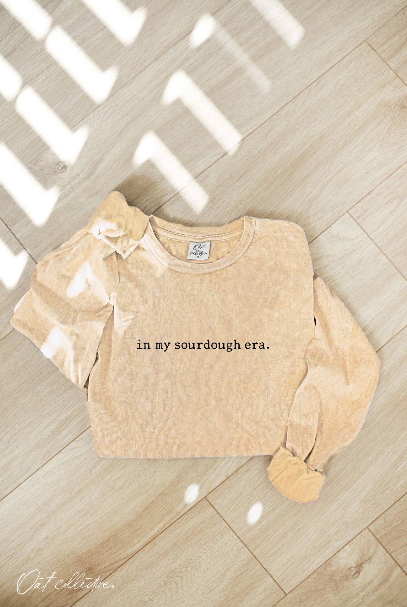 OAT COLLECTIVE - Wholesale Screen Printed T-Shirt - Women's - IN MY SOURDOUGH ERA. Mineral Washed Long Sleeve Graphic Top11