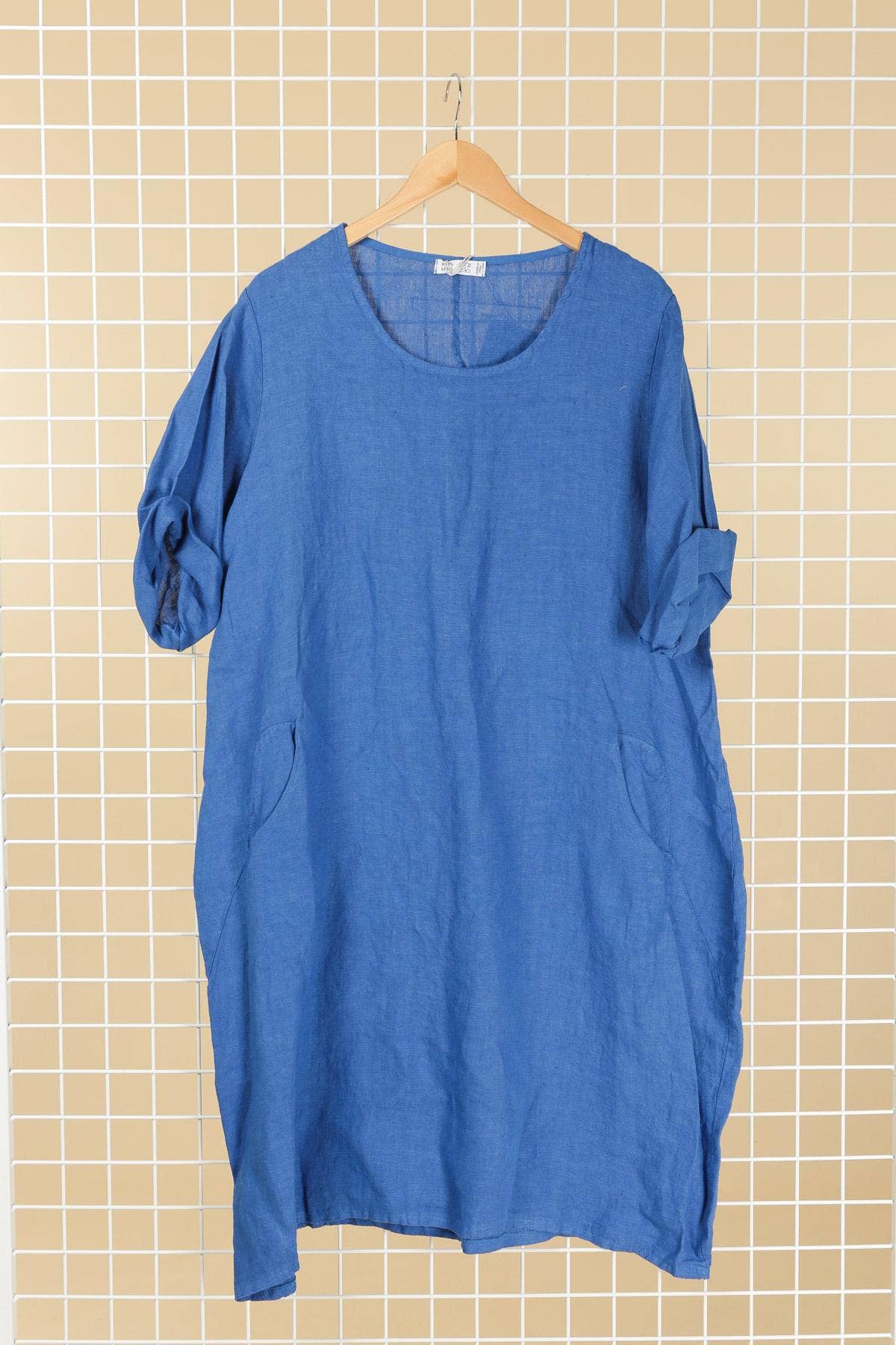 la maison des fibres naturelles - Wholesale Dress - Women's - Round neck dress in 100% linen 676114