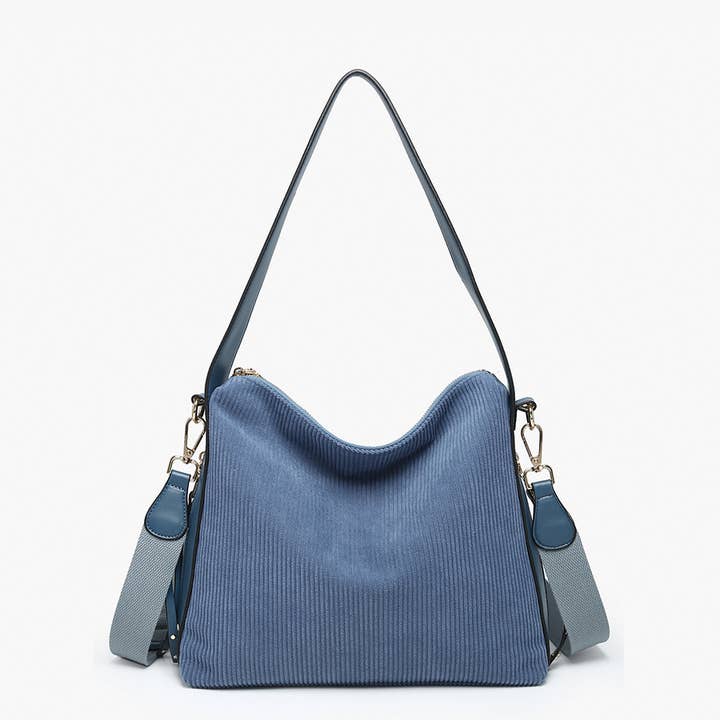 Jen & Co. - Wholesale Satchel - Women's - M2594 Michaela Slouchy Hobo w/ Guitar Strap