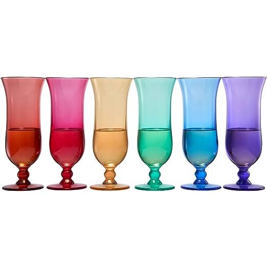 The Wine Savant / Khen Glassware - Wholesale Cocktail/liquor glass - Unbreakable Acrylic Hurricane Glasses Set of 6, 14oz2