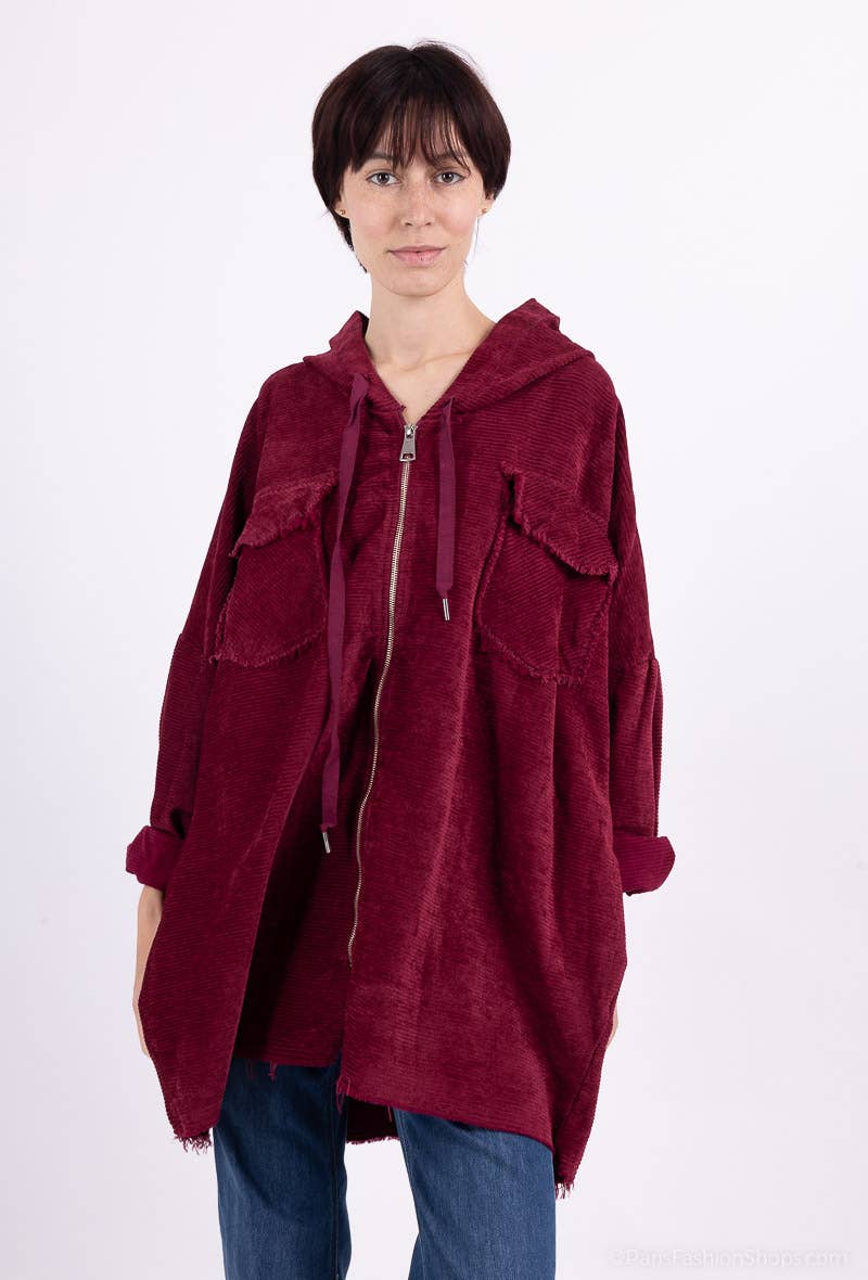 L'Emotion - Wholesale Hoodie - Women's - Velvet Pleated Velvet Worn Effect Wide Zip Hoodie18