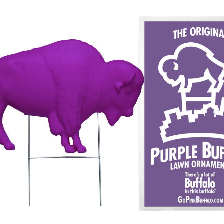 Pink Buffalo - Wholesale Outdoor Ornament/Decor - The Original Purple Buffalo Lawn Ornament