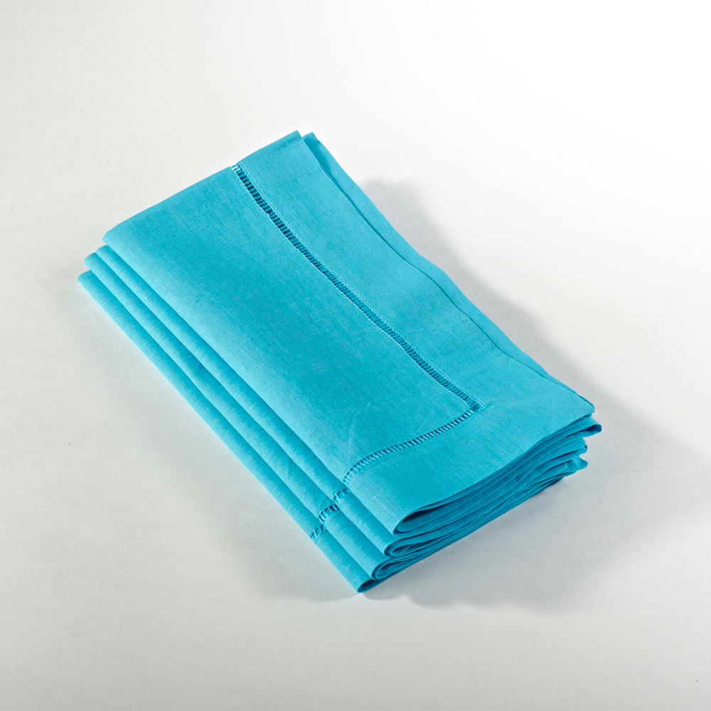 Fennco Styles - Vente Serviettes de table en tissu - Serviette carrée classique en lin et coton avec ourlet à jour10