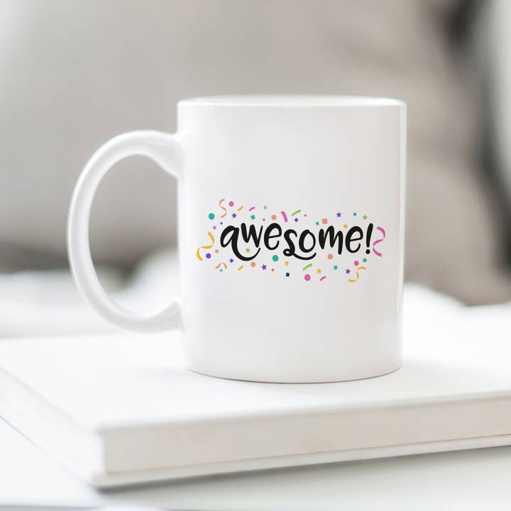 Awesome! Confetti Mug for wholesale by Sarah Hurley