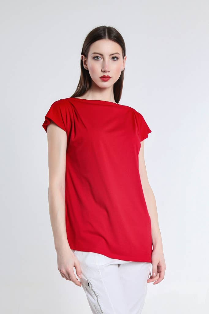 TINA Stephens Italy/Tees By Tina – Top de malha - Mulher por atacado – Kailyn Luxe - Chá de Fenda Lateral com Fenda Lateral (BSS221)22