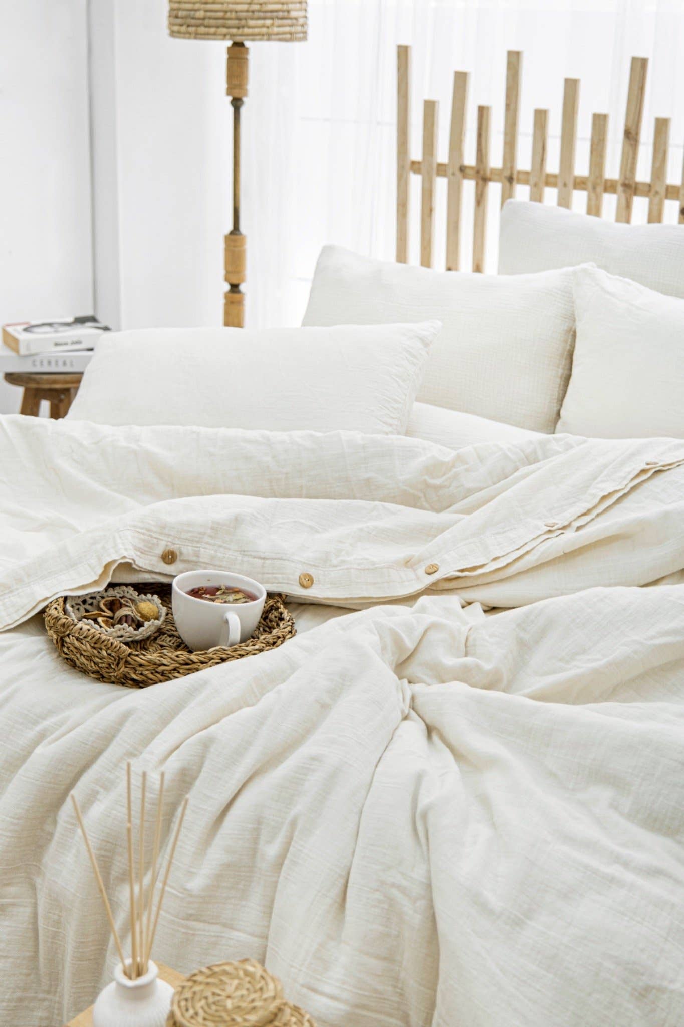 Naturloom - Wholesale Bedding Set - GOTS Certified Organic Muslin Duvet Cover Set Natural Color2