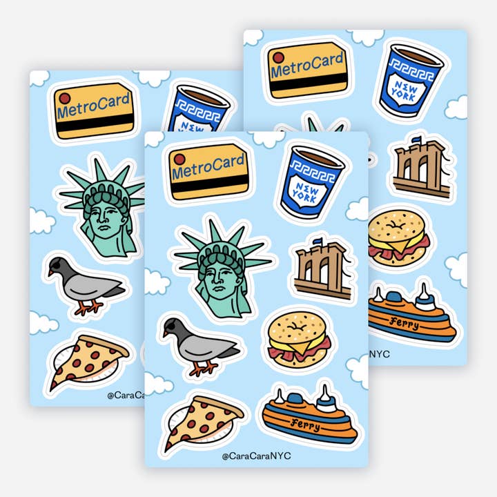 CaraCaraNYC - Wholesale Sticker - New York City (NYC) 4"x6" Sticker Sheet5