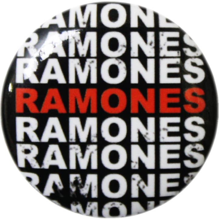 Pin-on Button - 1.25" The Ramones Repeating Logo Punk Music for wholesale by Square Deal Recordings & Supplies