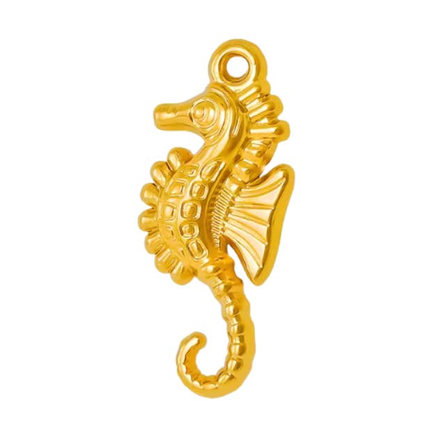 Seahorse Charm Gold for wholesale by Coco Luna Collection