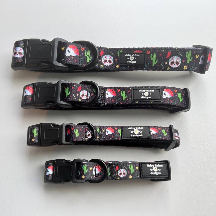 Day of the Dog Adjustable Fabric Dog Collar for wholesale by Daisy Dukes Designs