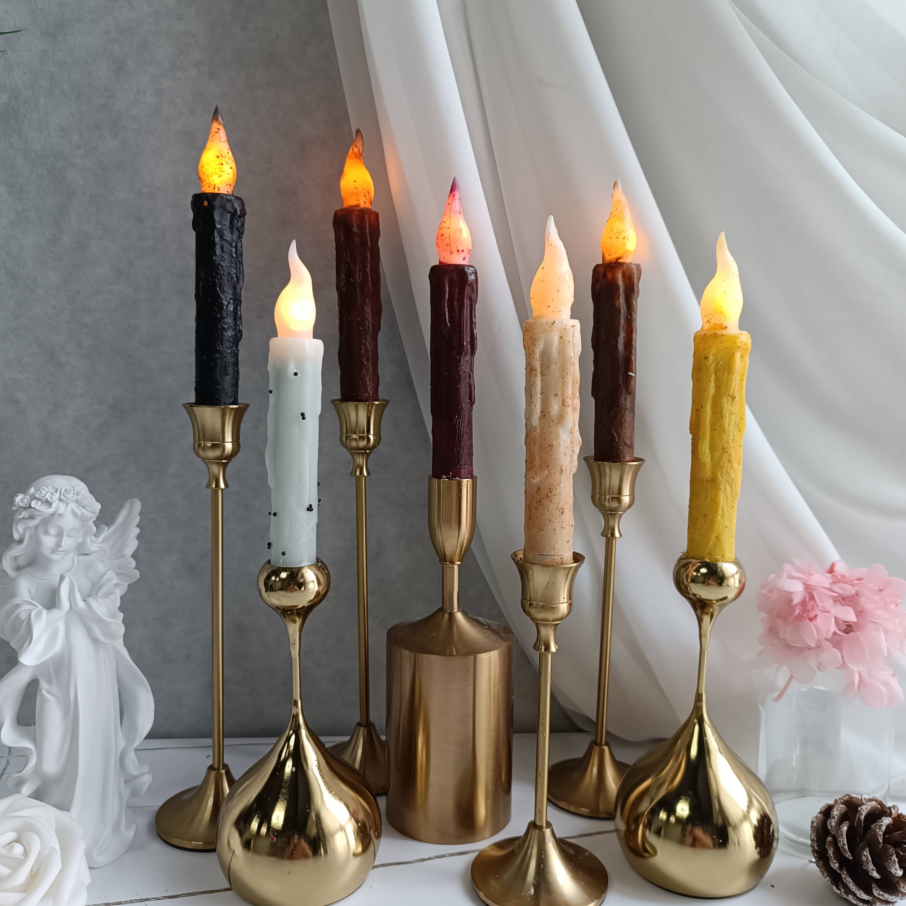 Candles Meta - Wholesale Tapered candle/candlestick - 6-Pack Real Wax Coated LED Taper Candles6