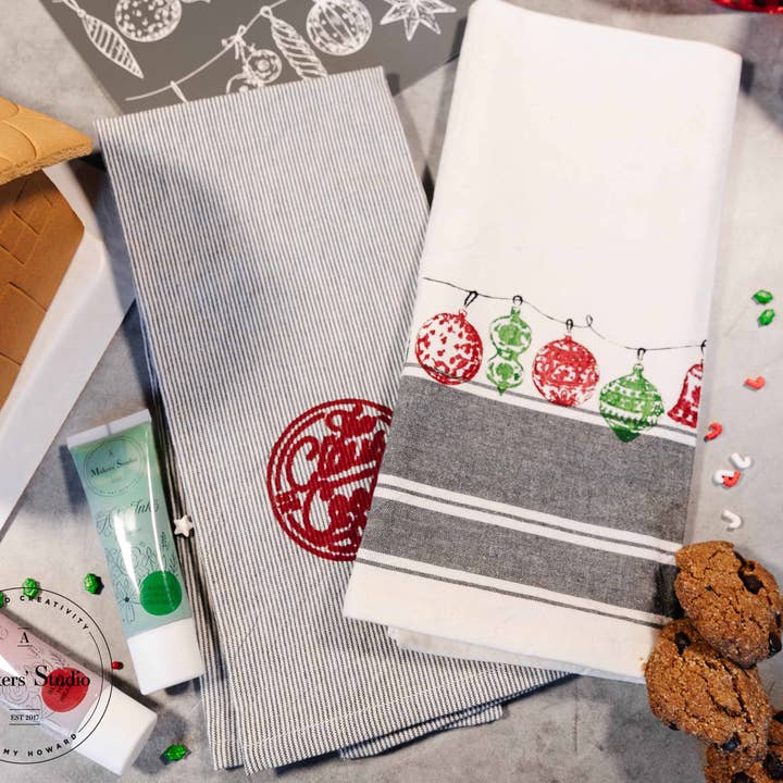 A Makers' Studio - Wholesale Stencil/Craft Die - Hang the Ornaments - Mesh Stencil 8.5x11