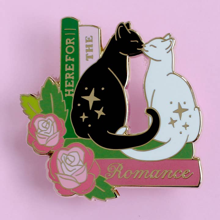 Here for the Romance Cats Enamel Pin for wholesale by Glitter Punk