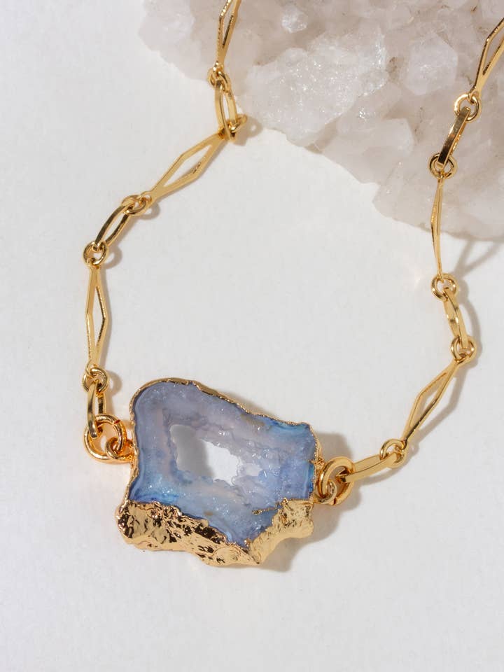 Boho Balance Pendant- Blue Agate for wholesale by Luna Norte