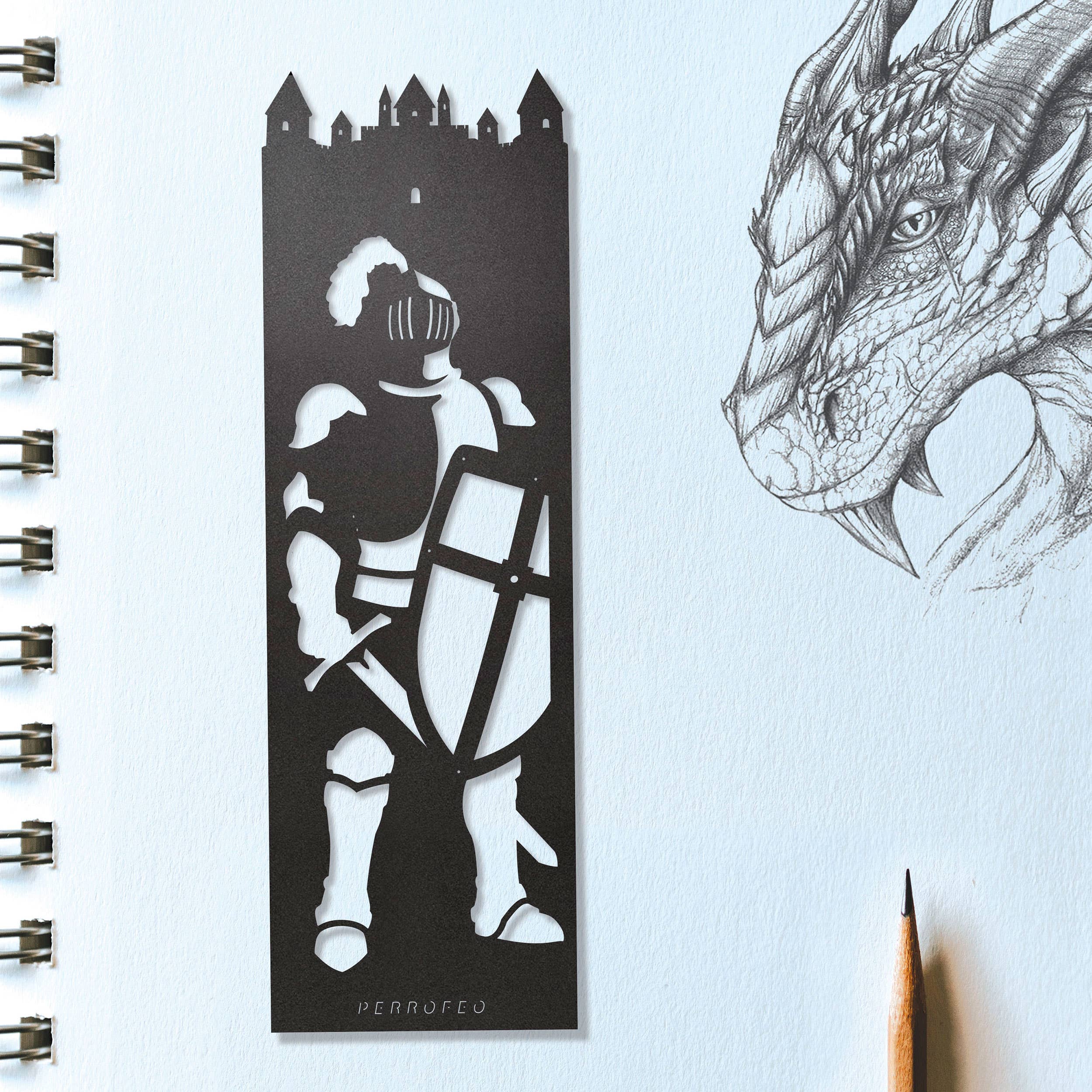 Perro Feo Workshop - Wholesale Bookmark - Medieval Knight Laser-Cut Bookmark2
