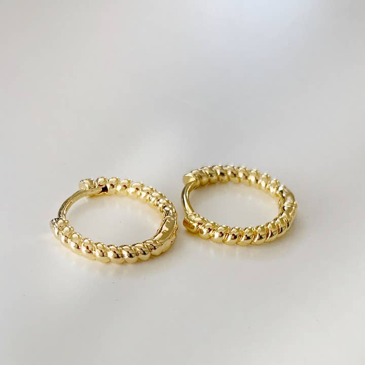 Shoreline Huggie Hoops Gold Filled for wholesale by True by Kristy Jewelry