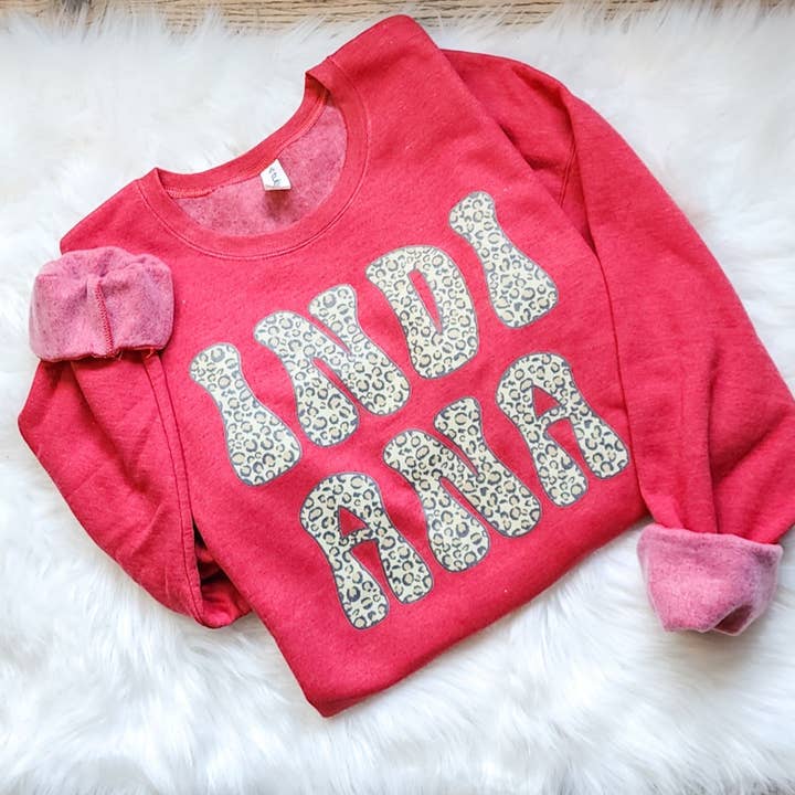 Indiana leopard Sweatshirt for wholesale by Enid and Elle