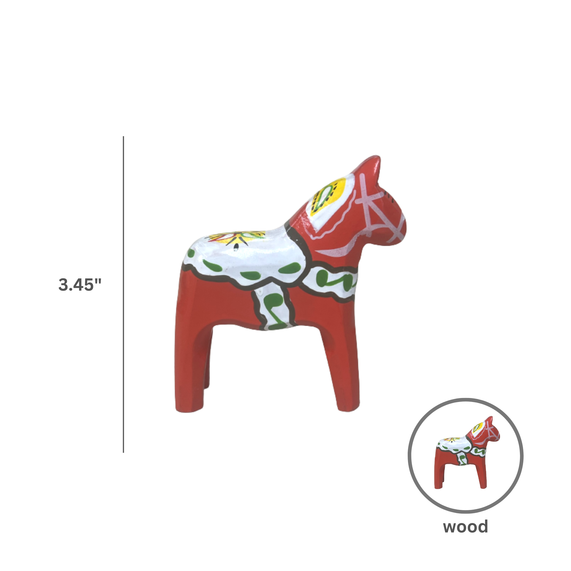 European Heritage Gifts - Wholesale Decorative Figurine - Red Swedish Dalarna Horse Wood Figurine2