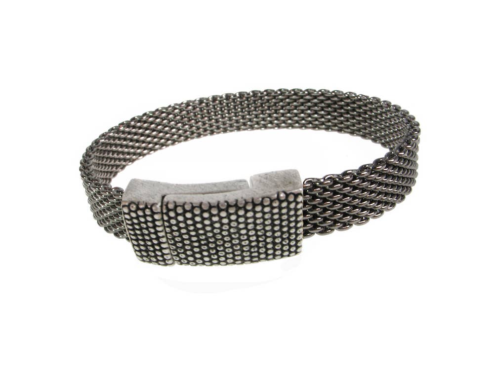 Erica Zap Designs - Wholesale Link & Chain Bracelet - Flat Mesh Bracelet with Textured Magnetic Clasp2