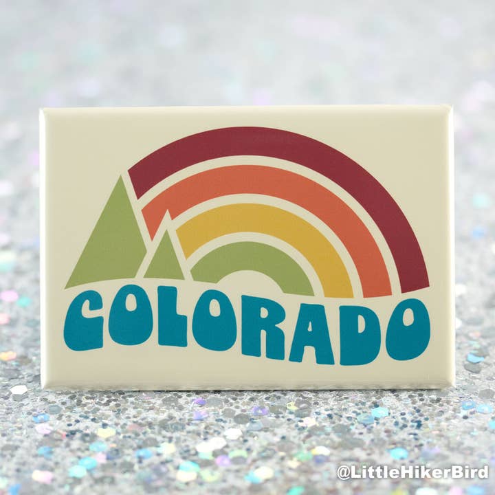 Colorado State Fridge Magnet - Vintage Sunset for wholesale by Little Hiker Bird