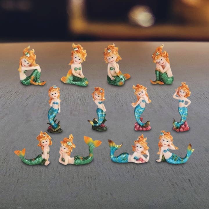 12-PC Set Mini Mermaid Different Poses 2"H Figurine Gifts for wholesale by FC Design