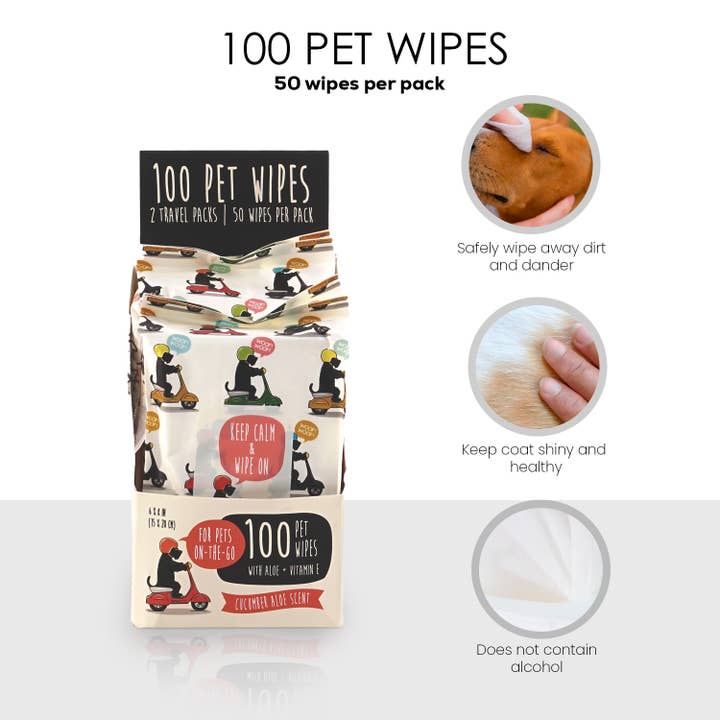 Precious Tails - Wholesale Pet Grooming Aid - Dog - Precious Tails 100pcs. Pet Wipes with Aloe & Vit. E (50/pk)1