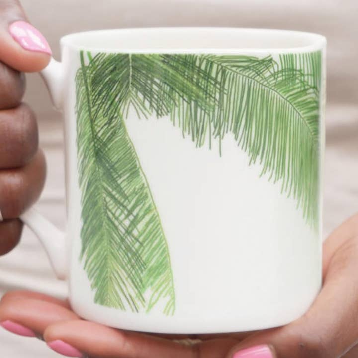 Palmeblad Bone China Krus for engroshandel hos Rolfe and Wills