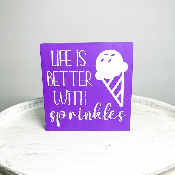 Ruaille Buaille Co - Wholesale Sign - Mini wood sign | Summer tier tray | Ice cream decor - Sprink5