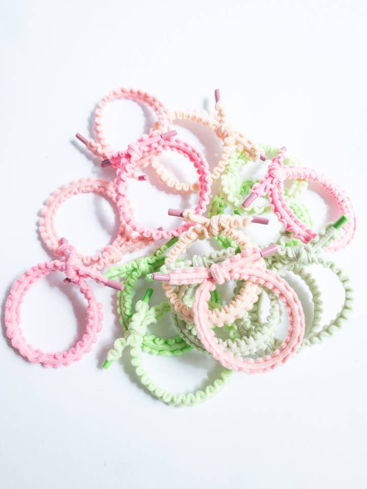 Wavy Shoelace Hair Ties for wholesale by Eggy Cakes