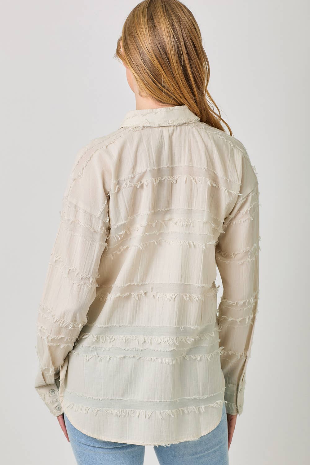 Mystree - Vendita all'ingrosso Camicia button down - Donna - Camicia in Garza Testurizzata con Bottoni 6000017