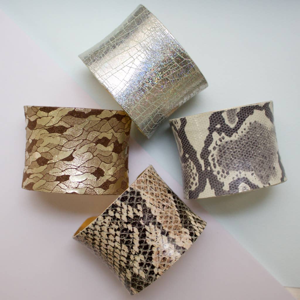 a.v. max - Wholesale Cuff Bracelet - Leather Wrapped Concave Cuff|SAMPLE SALE22