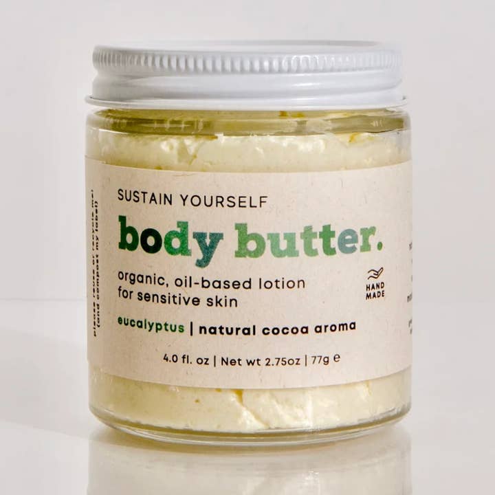 Organic Eucalyptus Body Butter for wholesale by Sustain Yourself