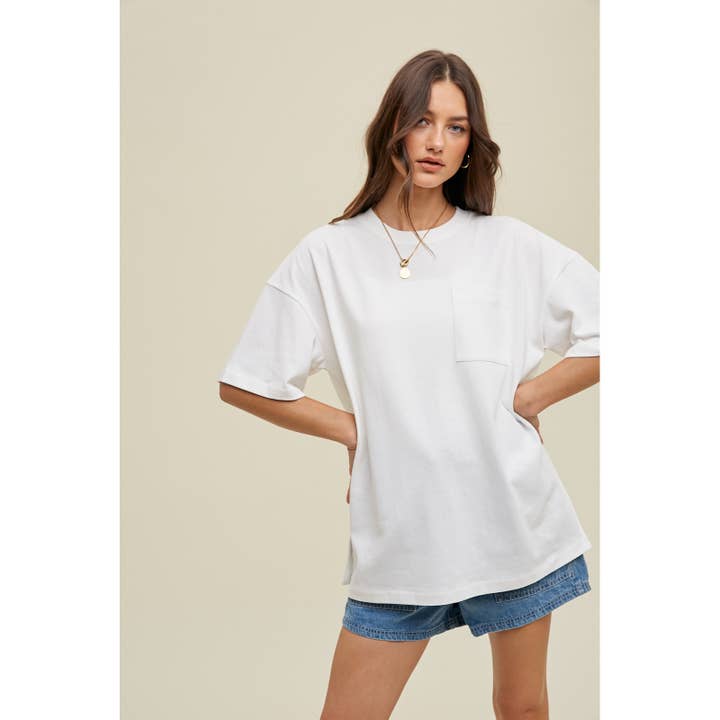 Apolline – wholesale T-shirt – women's – OVERSIZED BOYFRIEND COTTON TEE WITH POCKET4