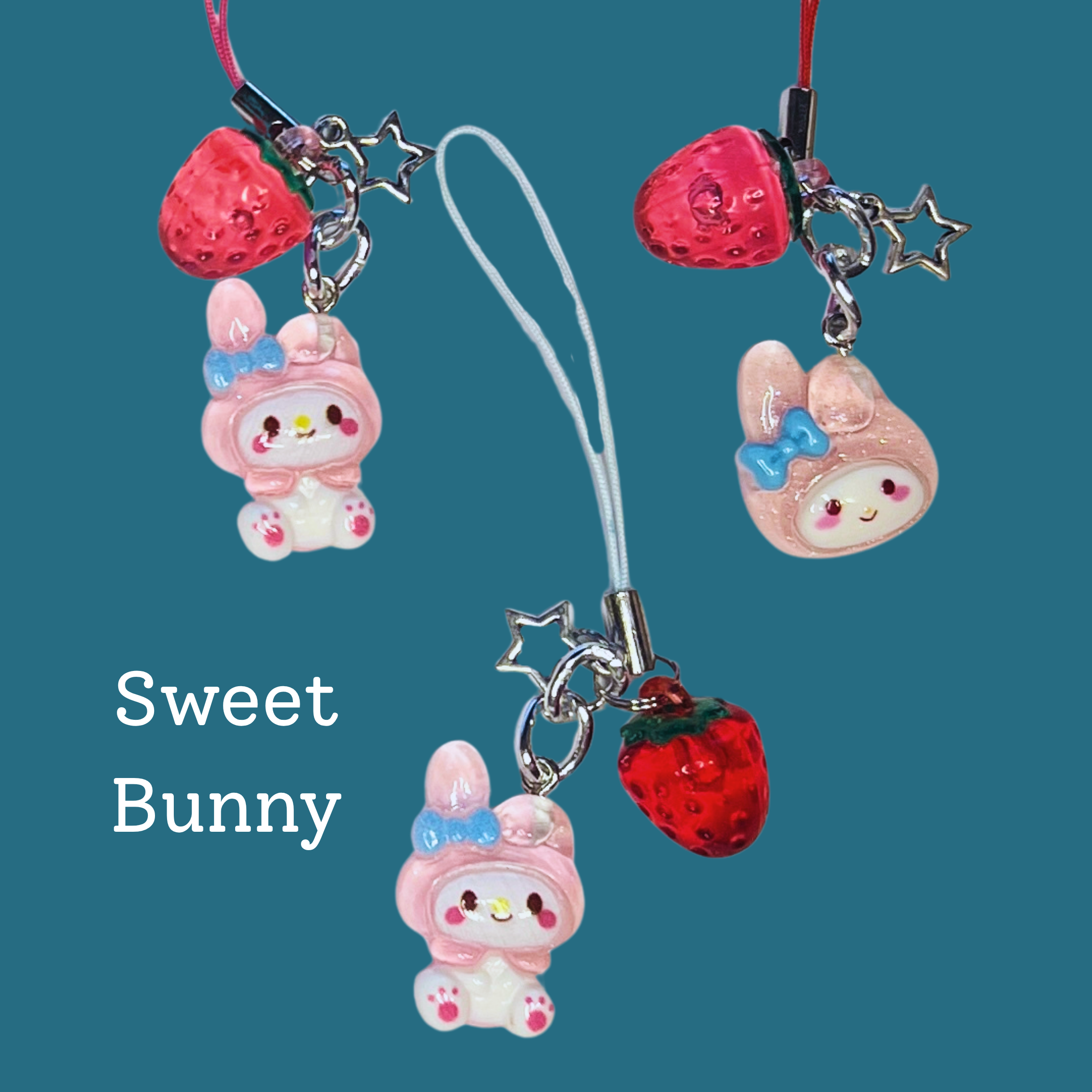 Faebelle Haven - Wholesale Keychain – Women's - Kawaii Characters Strawberry Tech Charm | Cute Keychain Phone Bag Accessory2