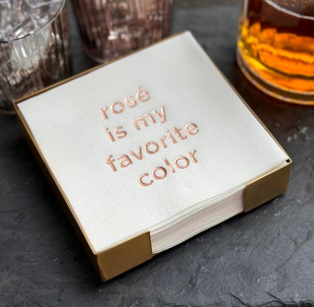 Lined Design – wholesale Engångsservett – Mässingspläterad cocktailservettvärdinnesats18