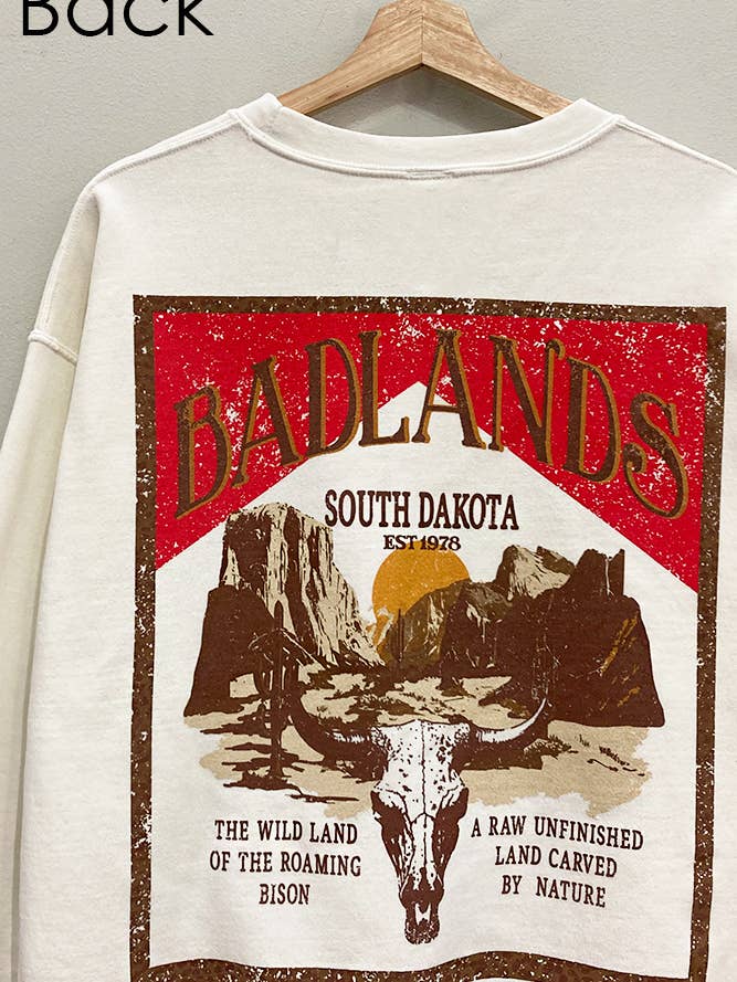 Badlands South Dakota Sweatshirt for wholesale by Sweet Claire