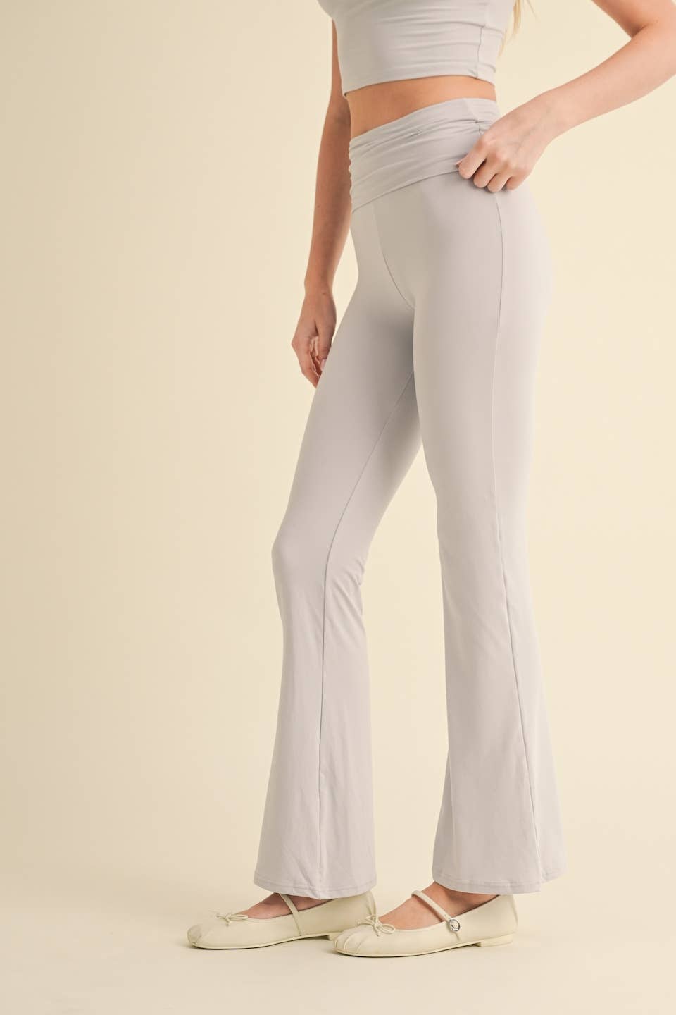 KIMBERLY C - Wholesale Pants - Women's - Soft Knit Foldover Flare Pants46