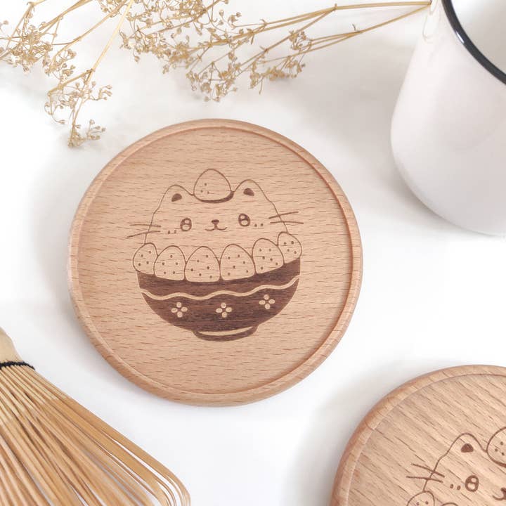Bingsu Wooden Coaster for wholesale by Poyura