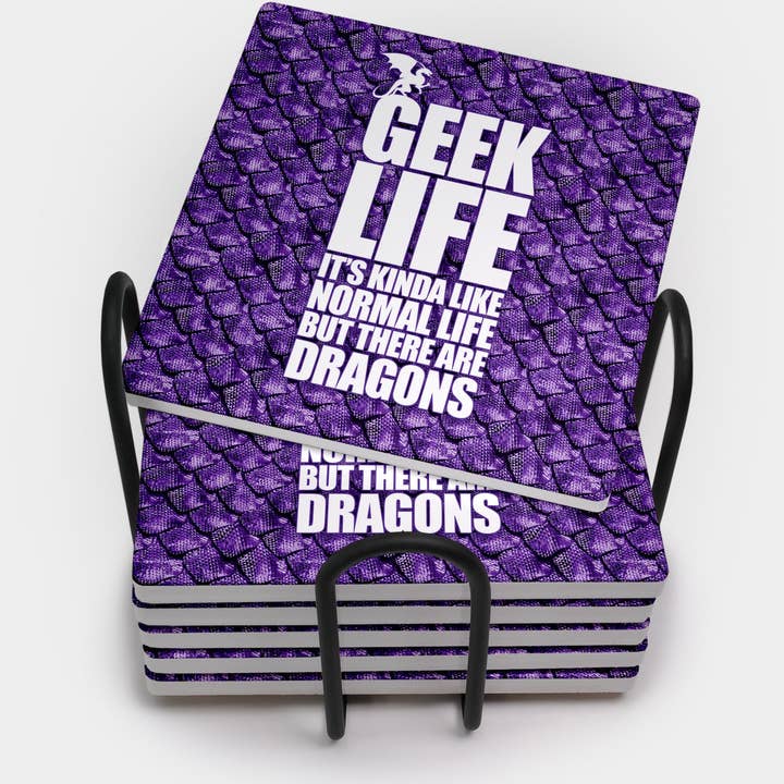 Geek Life Vierkante Onderzetter voor wholesale door Kraken Dice