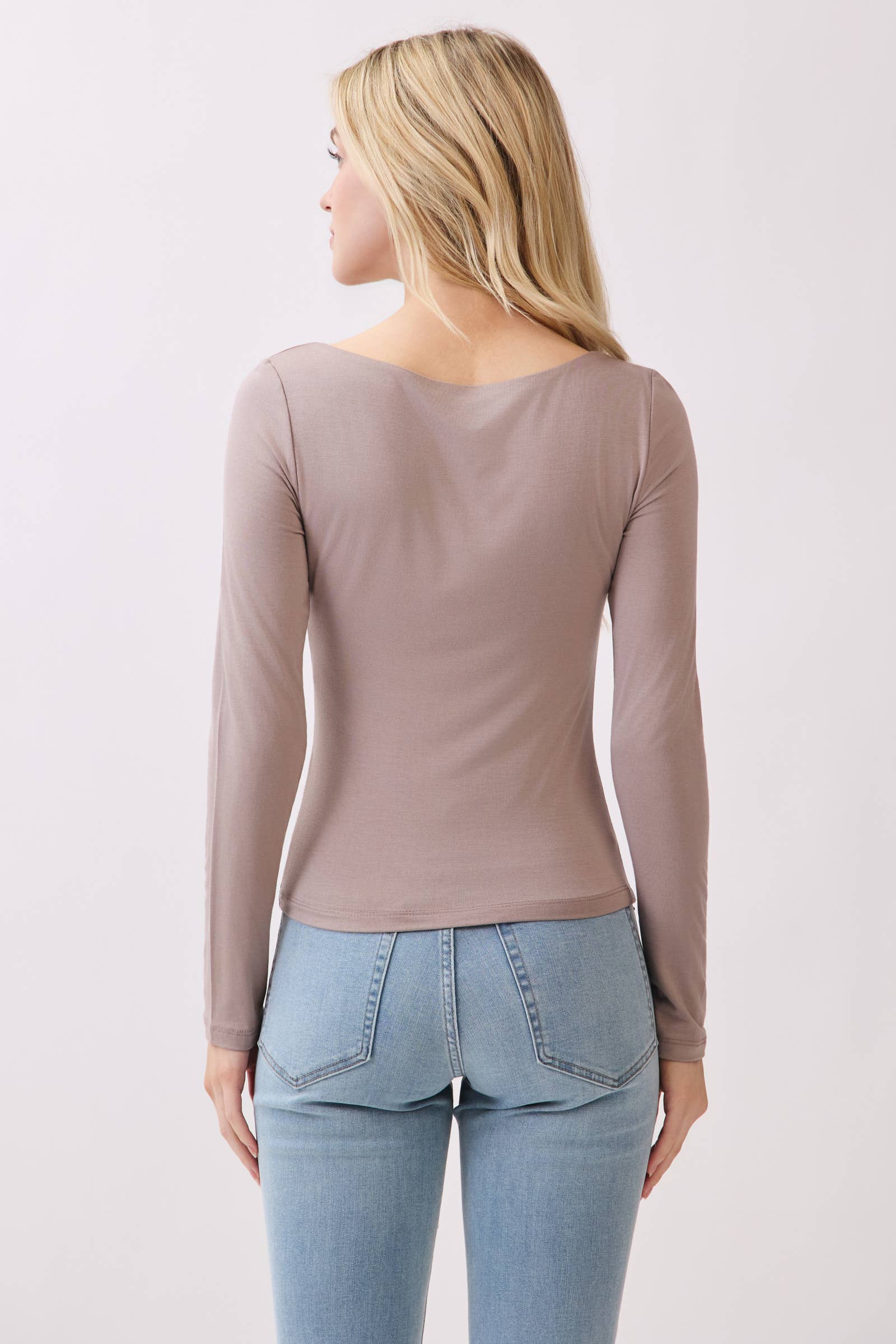 Final Touch - Wholesale Knit Top - Women's - Double Layered Square Neck Basic Top - T171092