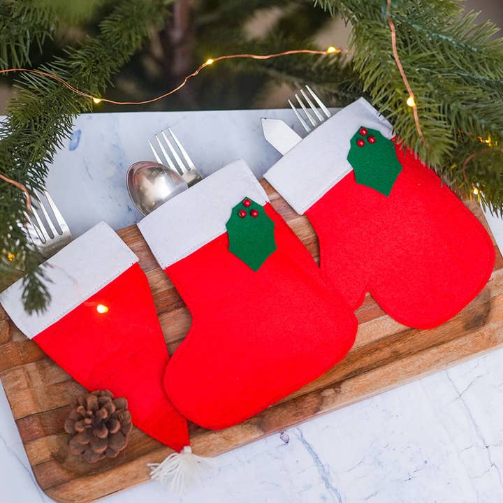 Christmas Felt Pouches Or Multipurpose Holders Set Of 6 for wholesale by Zwende